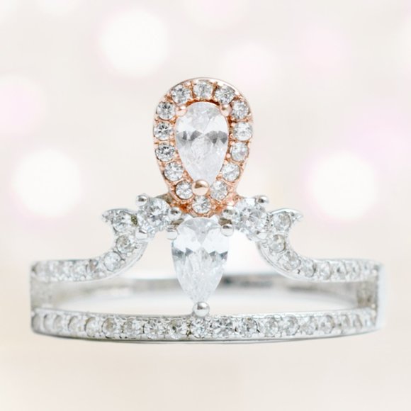 Crown tiara ring, size 7, 925 Sterling Silver Charmed Aroma - Picture 1 of 6